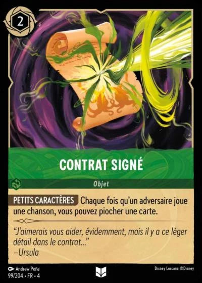 Carte Lorcana 099/204 Contrat signé Foil | LorenZone
