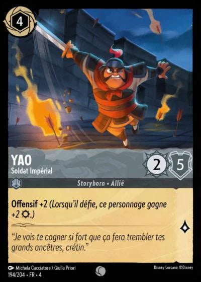 Carte Lorcana 194/204 Yao Foil | LorenZone