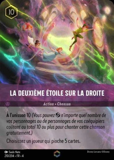 Carte Lorcana 210/204 La Deuxième Étoile sur la Droite Enchantée | LorenZone