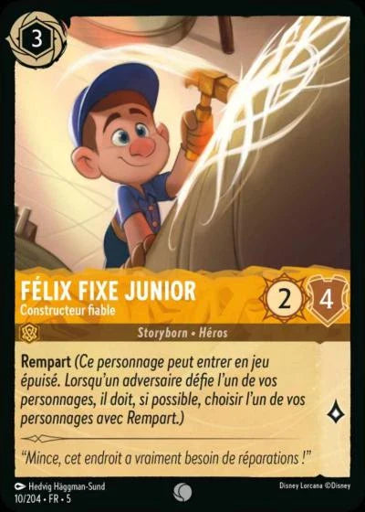 Carte Lorcana 010/204 Félix Fixe Junior Foil | LorenZone
