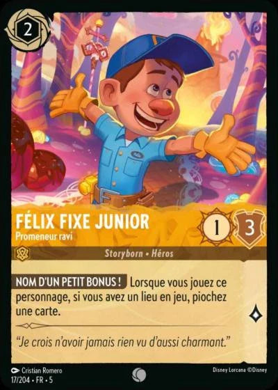 Carte Lorcana 017/204 Félix Fixe Junior Foil | LorenZone