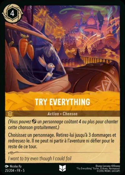 Carte Lorcana 025/204 Try Everything Foil | LorenZone