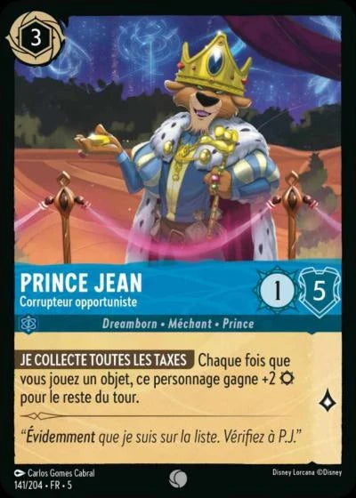 Carte Lorcana 141/204 Prince Jean Foil | LorenZone