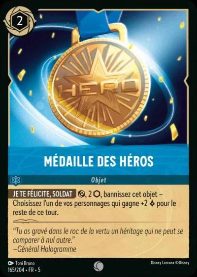 Carte Lorcana 165/204 Médaille des Héros Foil | LorenZone