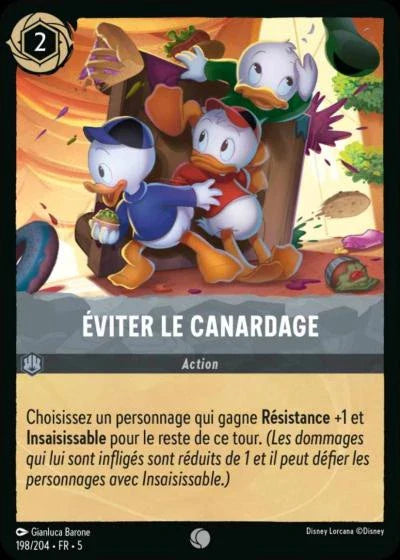 Carte Lorcana 198/204 Éviter le canardage Foil | LorenZone