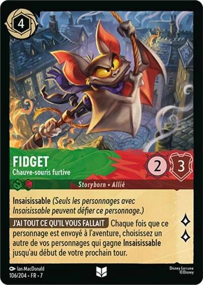 Carte Lorcana 106/204 Fidget Foil | LorenZone