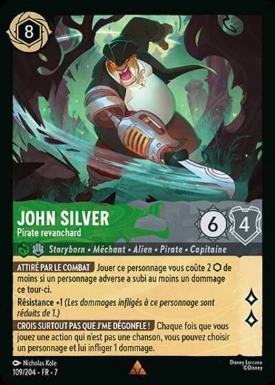 Carte Lorcana 109/204 John Silver Foil | LorenZone