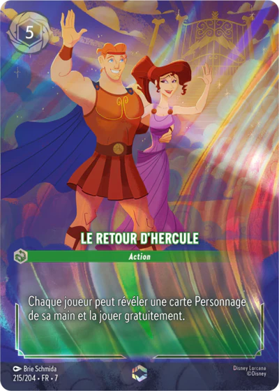 Carte Lorcana 215/204 Le retour d'Hercule Enchantée | LorenZone