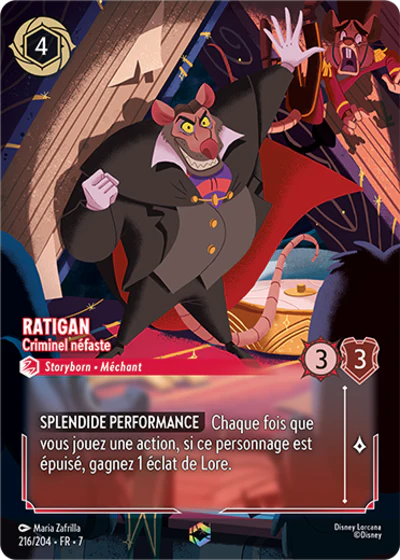 Carte Lorcana 216/204 Ratigan Enchantée | LorenZone