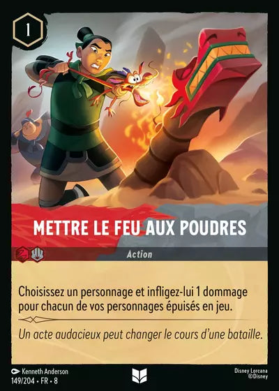 Carte Lorcana 149/204 Mettre le feu aux poudres Foil | LorenZone