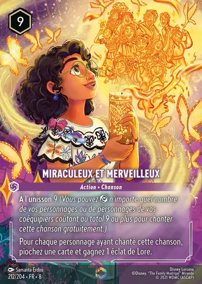 Carte Lorcana 212/204 Miraculeux et merveilleux Enchantée | LorenZone
