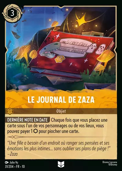 Carte Lorcana 031/204 Le journal de Zaza Foil | LorenZone