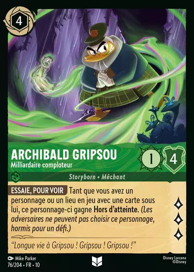 Carte Lorcana 076/204 Archibald Gripsou Foil | LorenZone