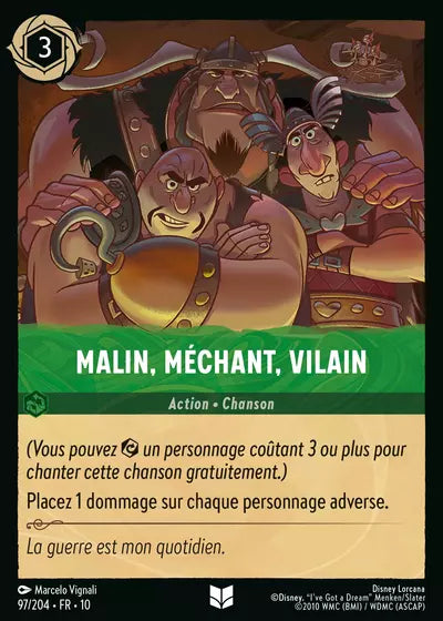 Carte Lorcana 097/204 Malin, méchant, vilain Foil | LorenZone