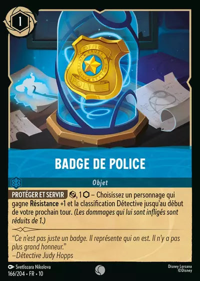 Carte Lorcana 166/204 Badge de police Foil | LorenZone