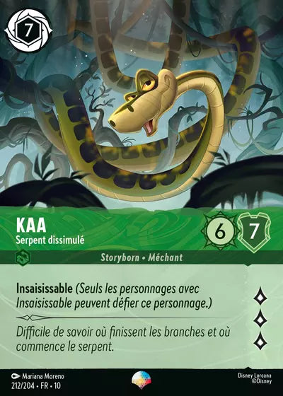Carte Lorcana 212/204 Kaa Épique | LorenZone