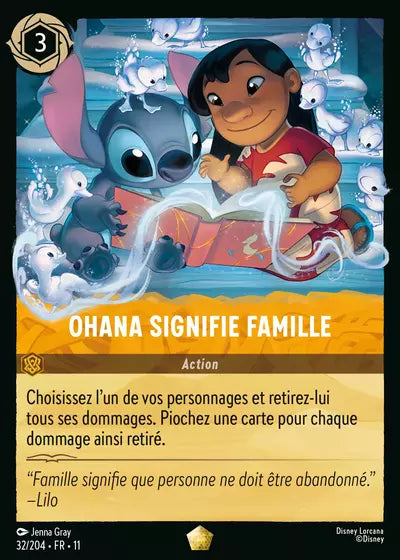 Carte Lorcana 032/204 Ohana signifie famille Foil | LorenZone