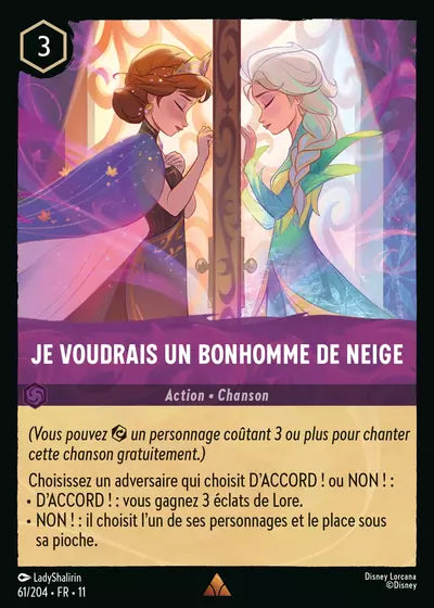 Carte Lorcana 061/204 Je voudrais un bonhomme de neige Foil | LorenZone