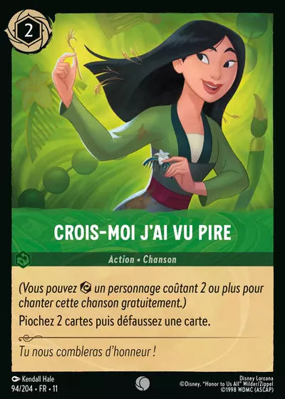 Carte Lorcana 094/204 Crois-moi j'ai vu pire Foil | LorenZone