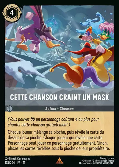 Carte Lorcana 198/204 Cette chanson craint un mask Foil | LorenZone