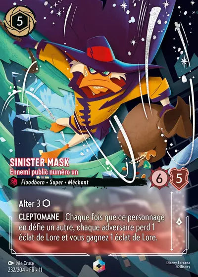 Carte Lorcana 232/204 Sinister Mask Enchantée | LorenZone