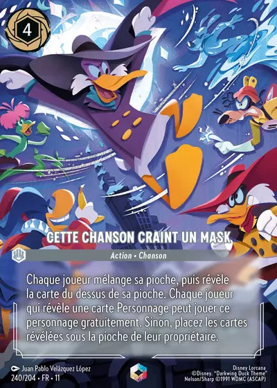 Carte Lorcana 240/204 Cette chanson craint un mask Enchantée | LorenZone