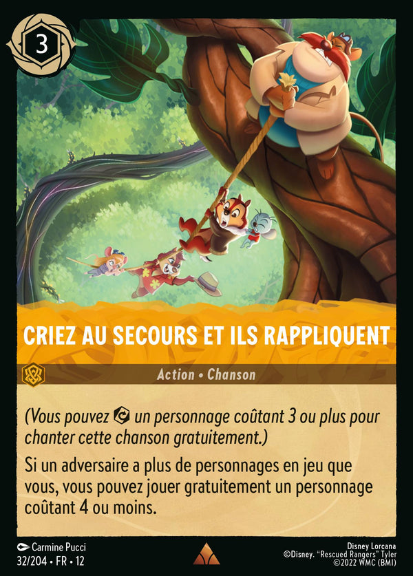 Carte Lorcana 32/204 Criez au secours et ils rappliquent | LorenZone