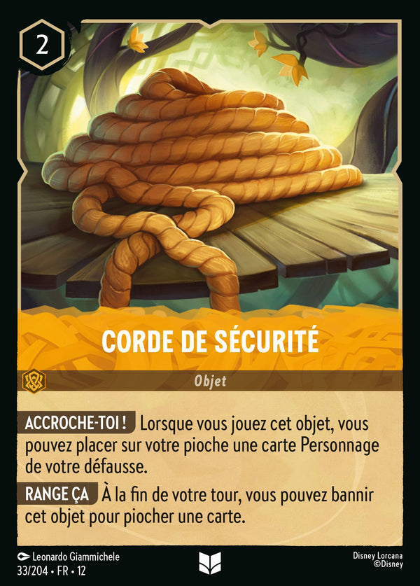 Carte Lorcana 33/204 Corde de sécurité | LorenZone