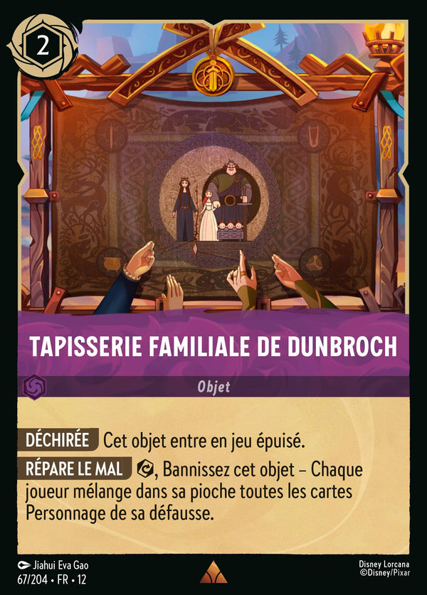 Carte Lorcana 67/204 Tapisserie familiale de DunBroch | LorenZone