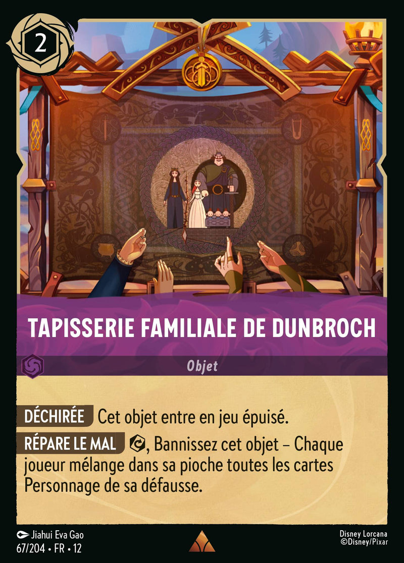 Carte Lorcana 67/204 Tapisserie familiale de DunBroch | LorenZone