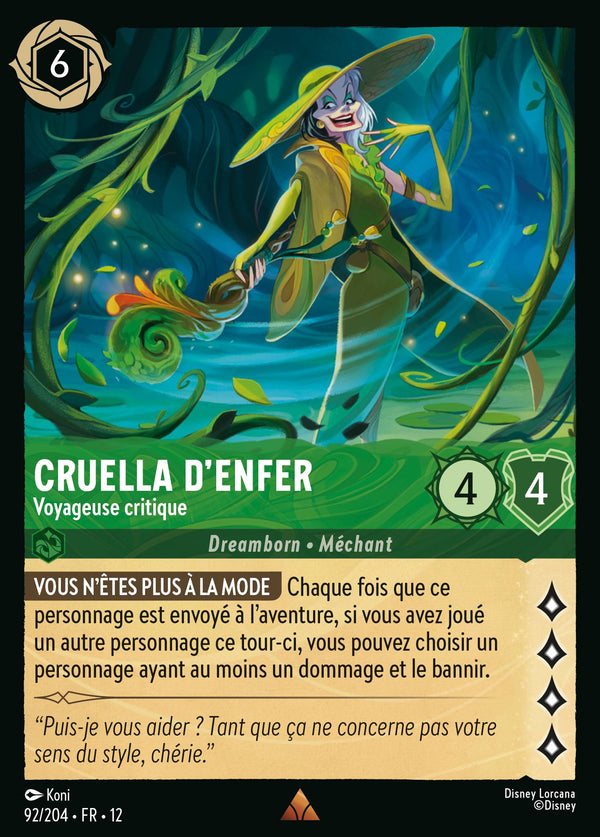 Carte Lorcana 92/204 Cruella d'Enfer | LorenZone