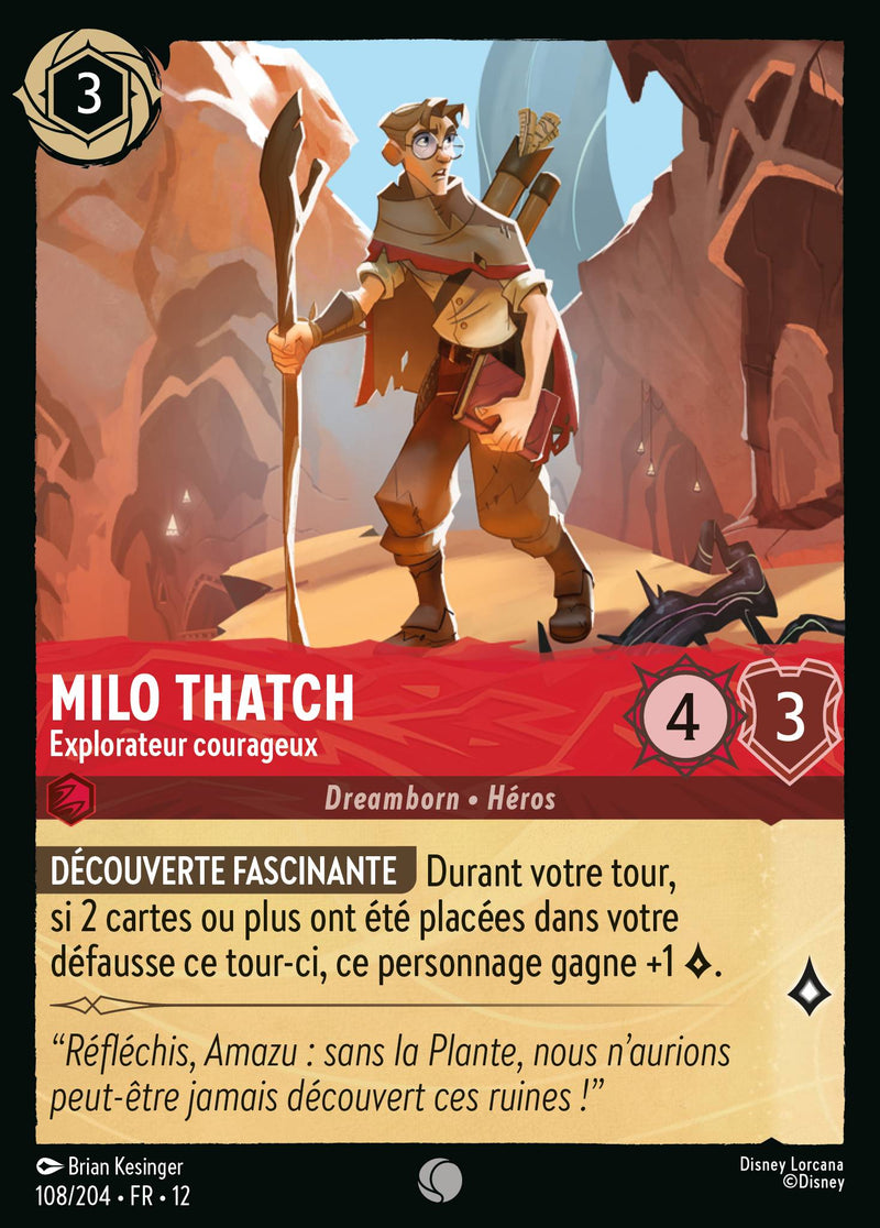 Carte Lorcana 108/204 Milo Thatch | LorenZone