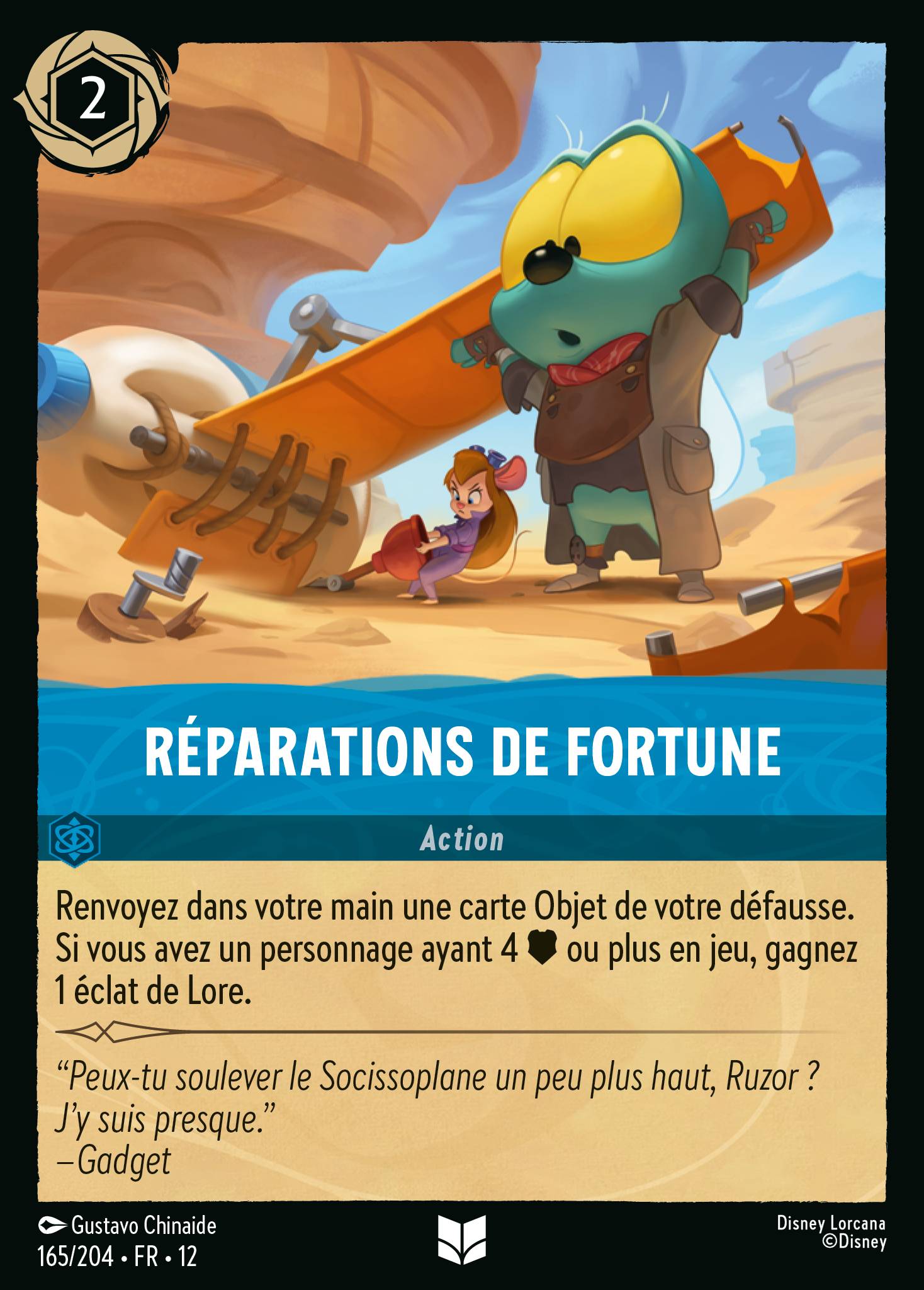 Carte Lorcana 165/204 • FR • 12 Réparations de fortune | LorenZone
