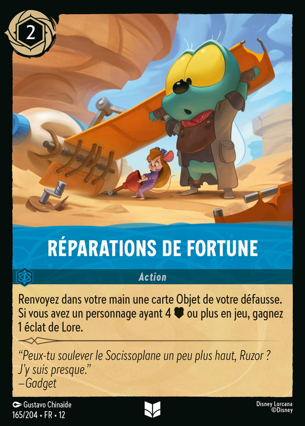 Carte Lorcana 165/204 • FR • 12 Réparations de fortune | LorenZone