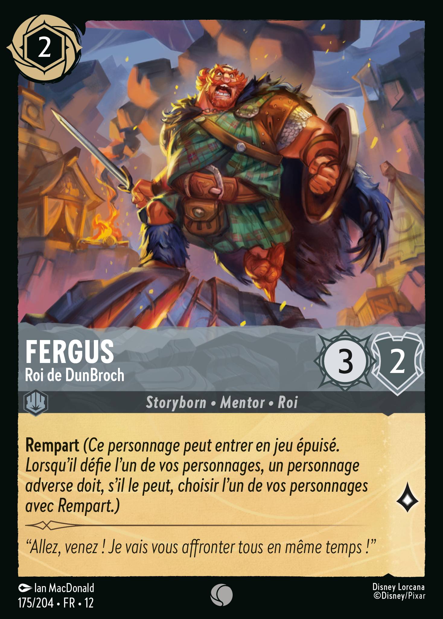 Carte Lorcana 175/204 • FR • 12 Fergus | LorenZone