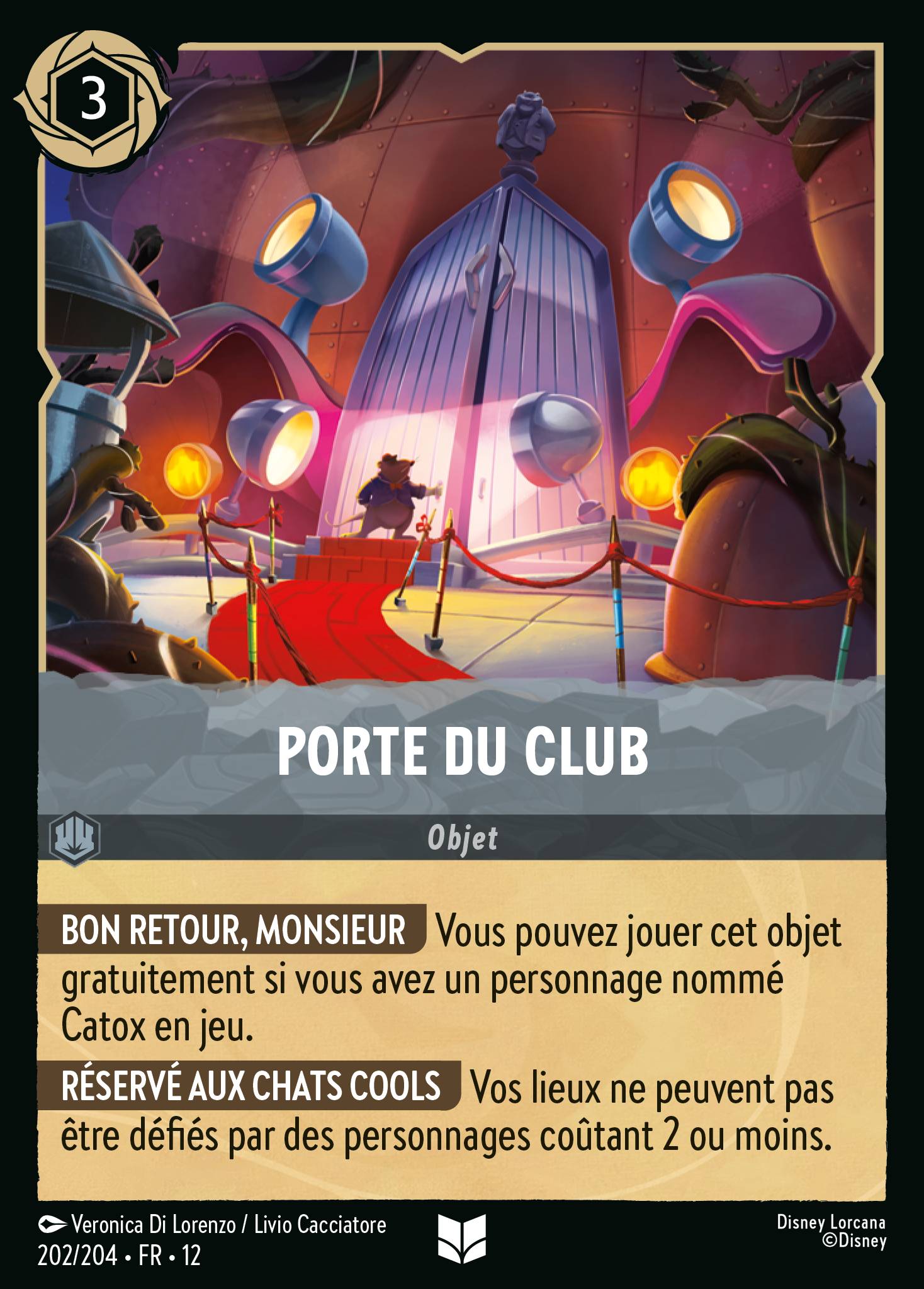 Carte Lorcana 202/204 • FR • 12 Porte du Club | LorenZone
