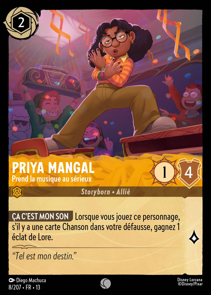 Carte Lorcana 008/207 Priya Mangal, Prend la musique au sérieux | LorenZone