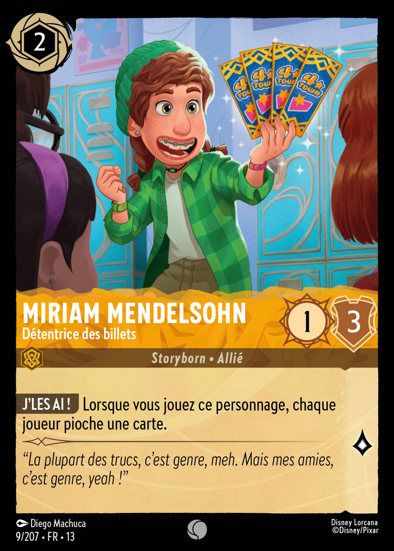 Carte Lorcana 009/207 Miriam Mendelsohn, Détentrice des billets | LorenZone
