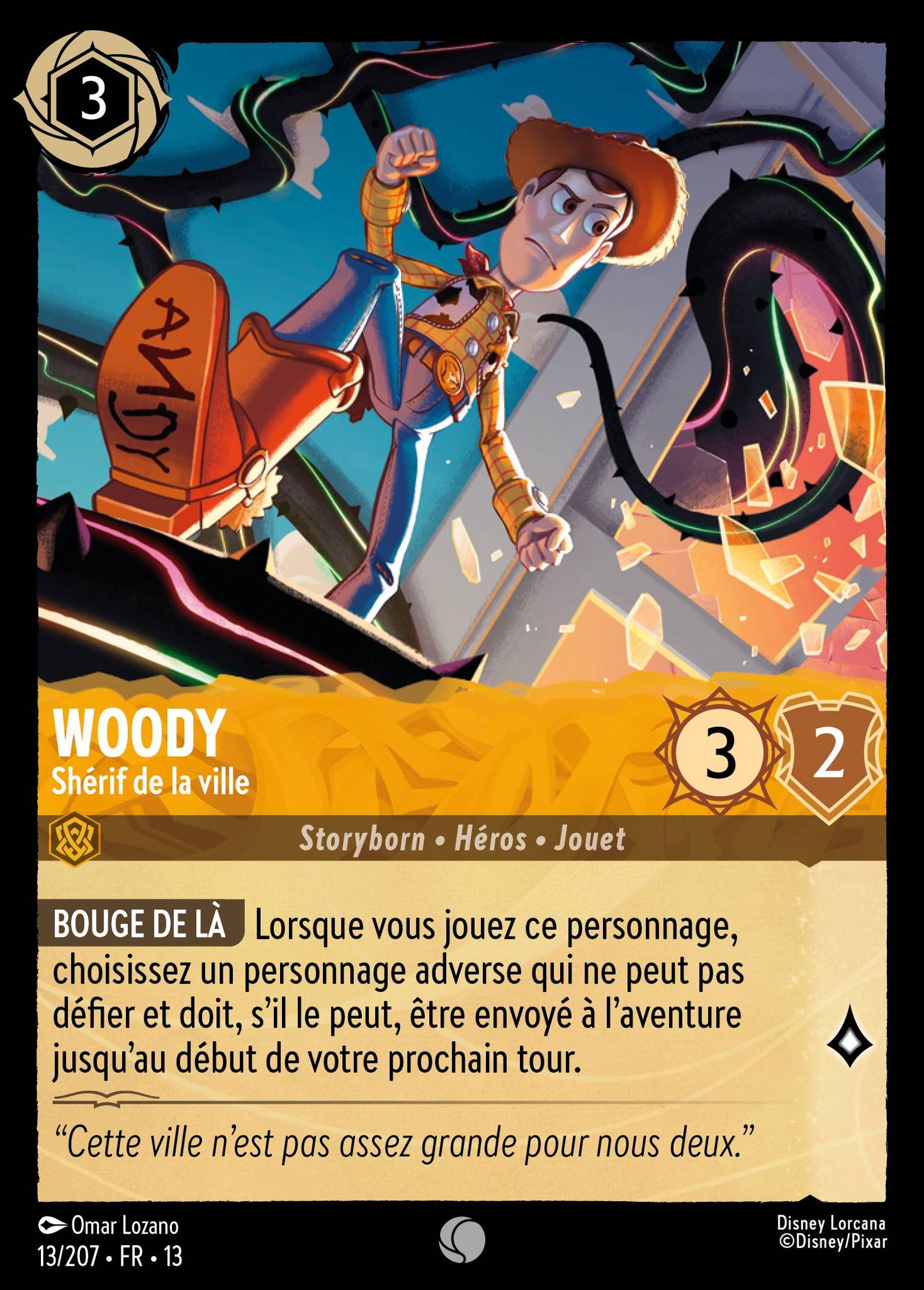 Carte Lorcana 013/207 Woody, Shérif de la ville | LorenZone