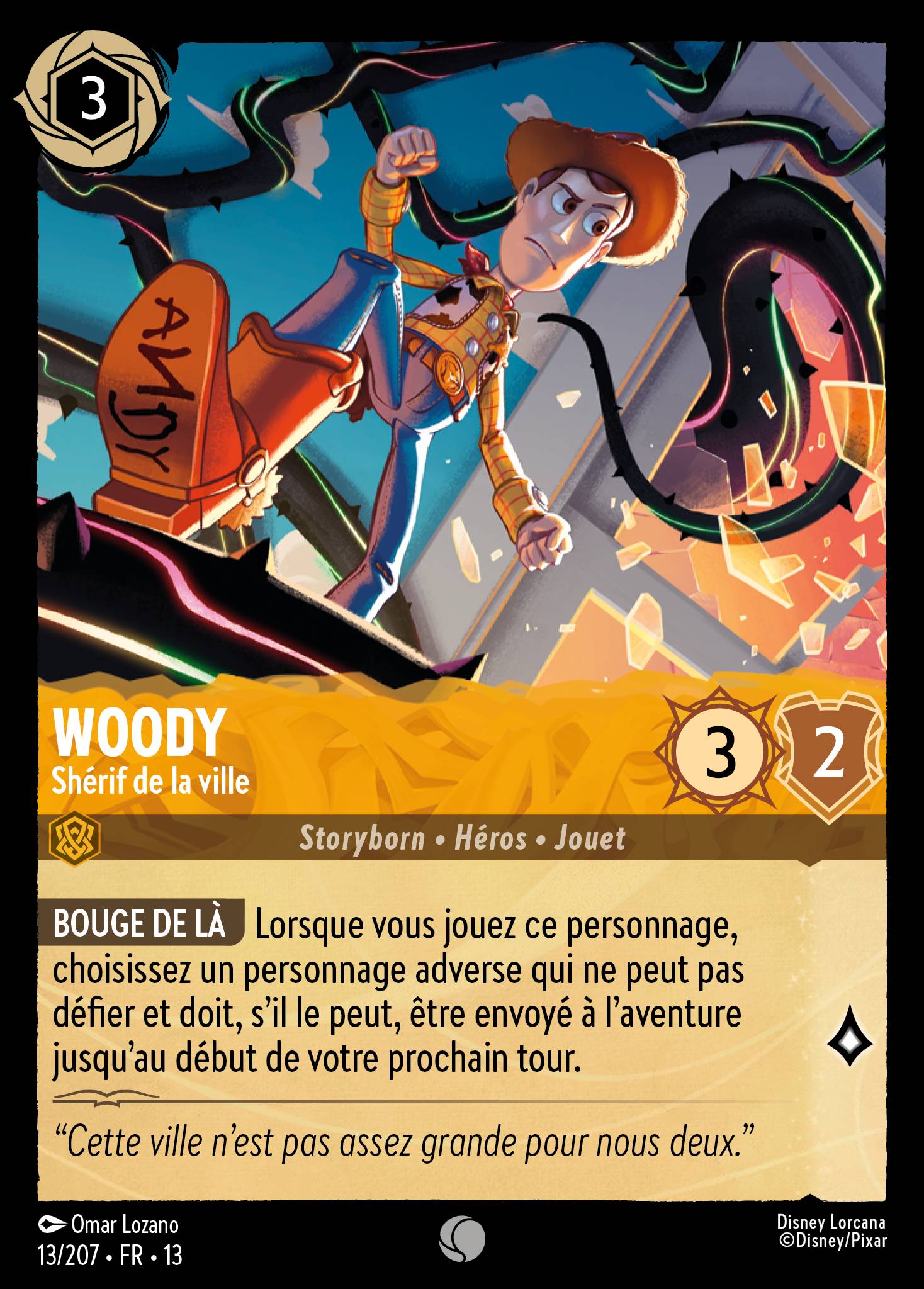 Carte Lorcana 013/207 Woody, Shérif de la ville | LorenZone
