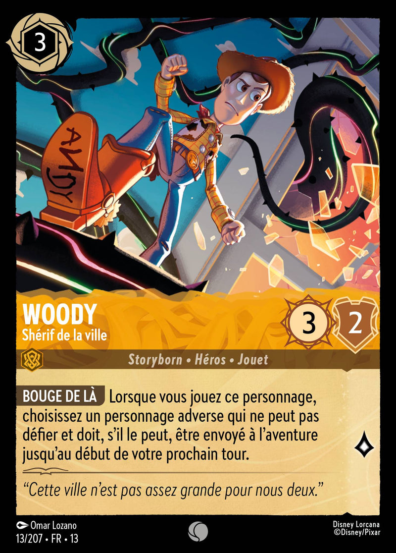 Carte Lorcana 013/207 Woody, Shérif de la ville | LorenZone