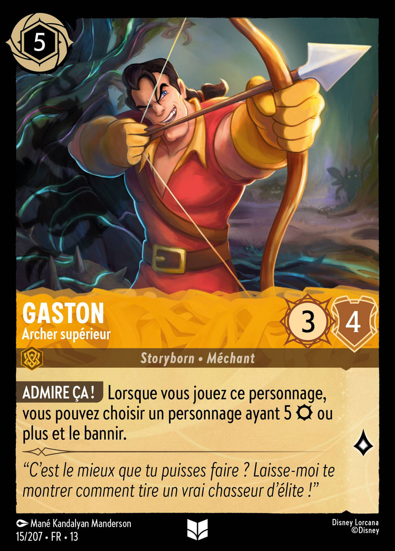 Carte Lorcana 015/207 Gaston, Archer supérieur | LorenZone