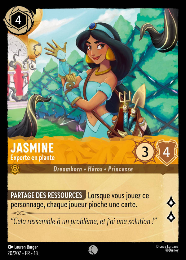 Carte Lorcana 020/207 Jasmine, Experte en plante | LorenZone