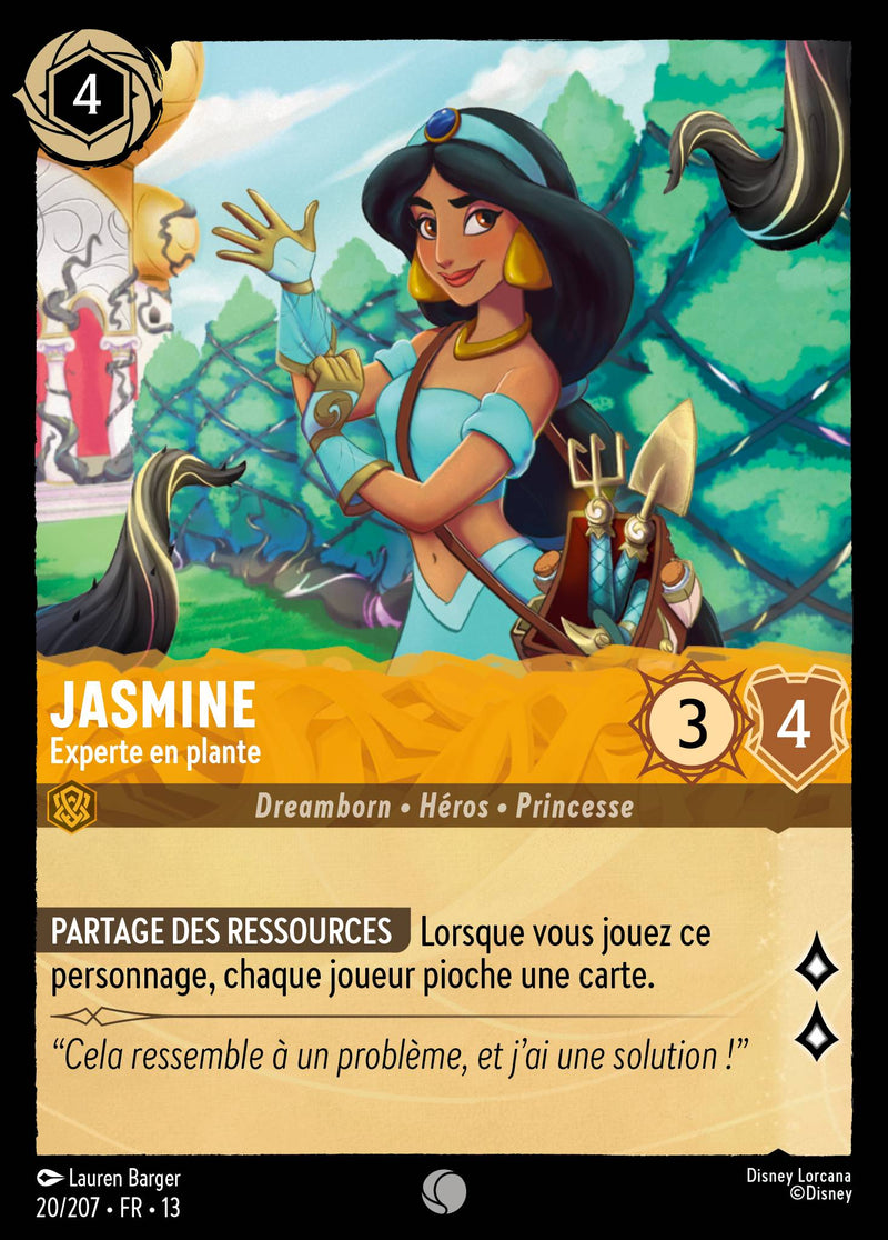 Carte Lorcana 020/207 Jasmine, Experte en plante | LorenZone