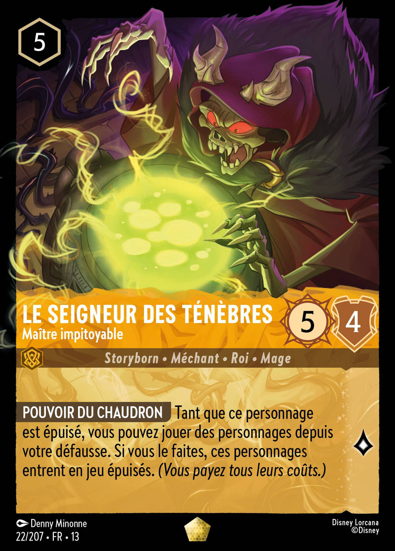 Carte Lorcana 022/207 Le Seigneur des Ténèbres, Maître impitoyable | LorenZone