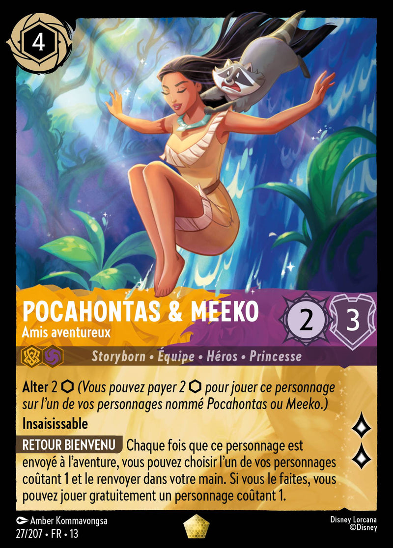 Carte Lorcana 027/207 Pocahontas & Meeko, Amis aventureux | LorenZone