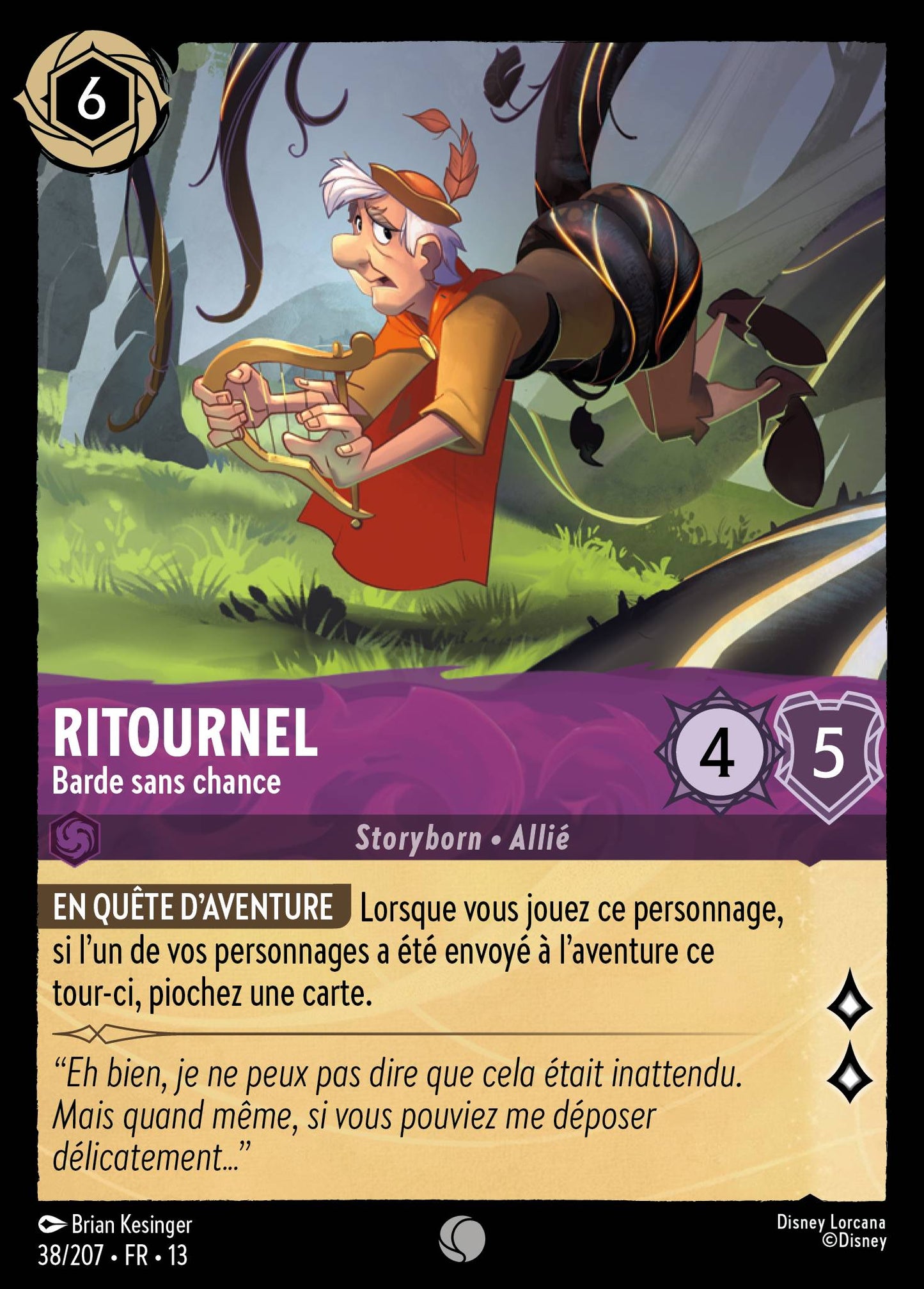 Carte Lorcana 038/207 Ritournel, Barde sans chance | LorenZone