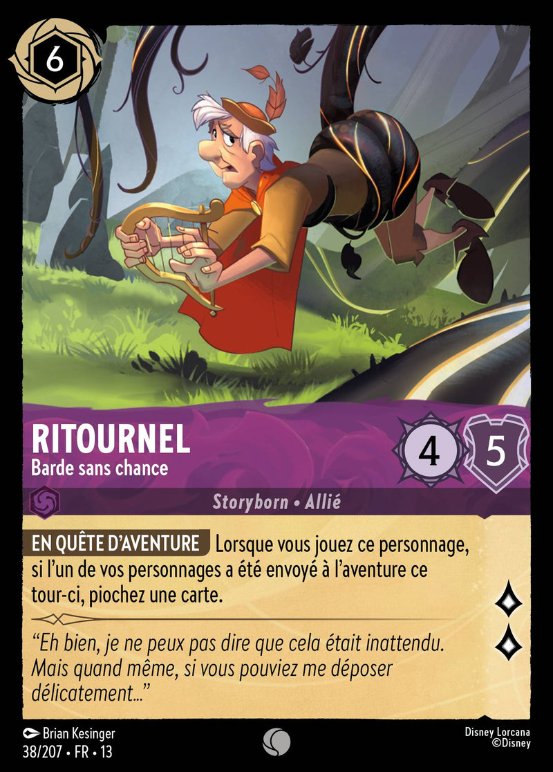 Carte Lorcana 038/207 Ritournel, Barde sans chance | LorenZone