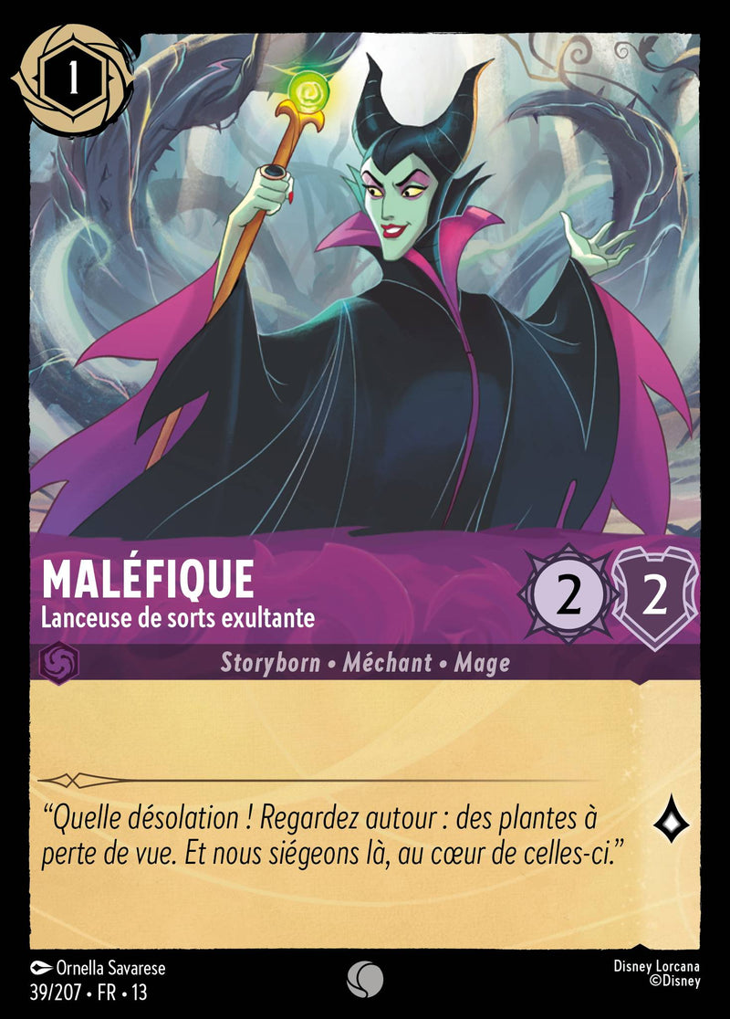 Carte Lorcana 039/207 Maléfique, Lanceuse de sorts exultante | LorenZone