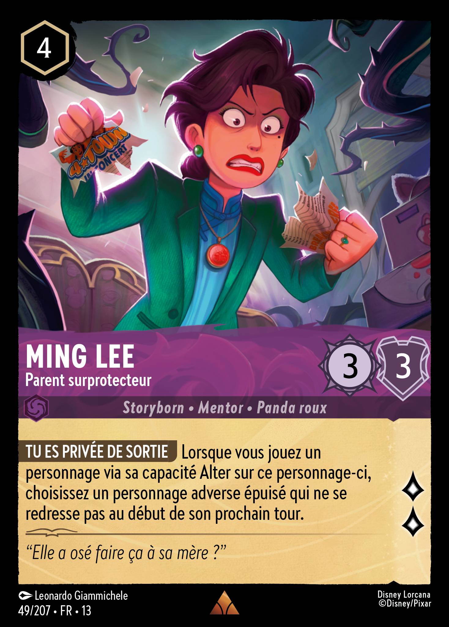 Carte Lorcana 049/207 Ming Lee, Parent surprotecteur | LorenZone